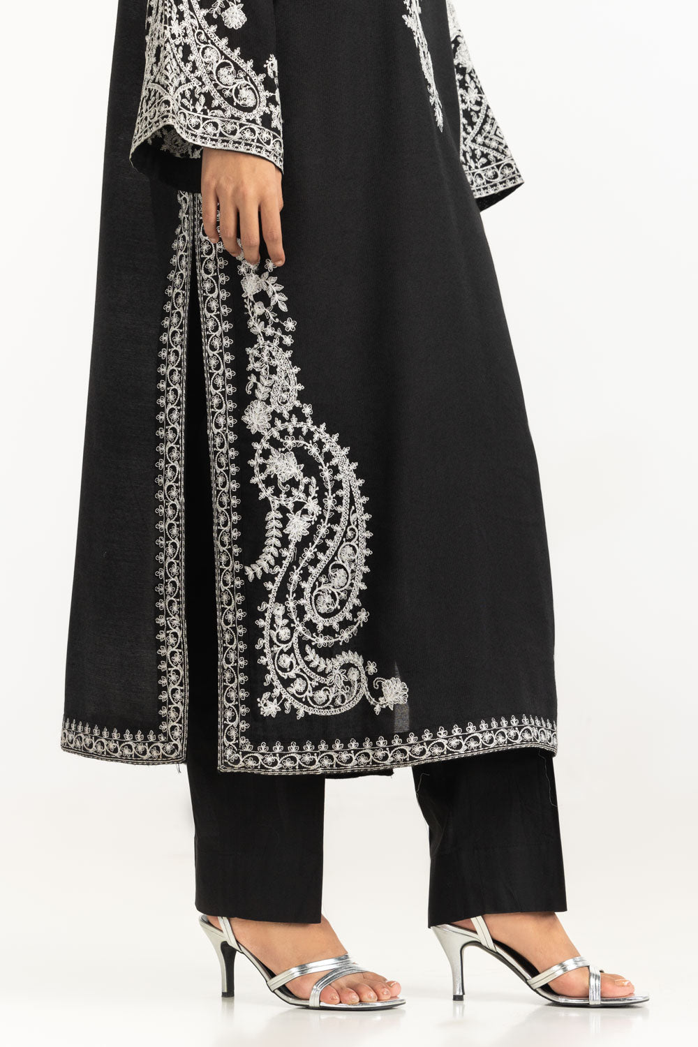 3Pc Cotton Net Embroidered Suit