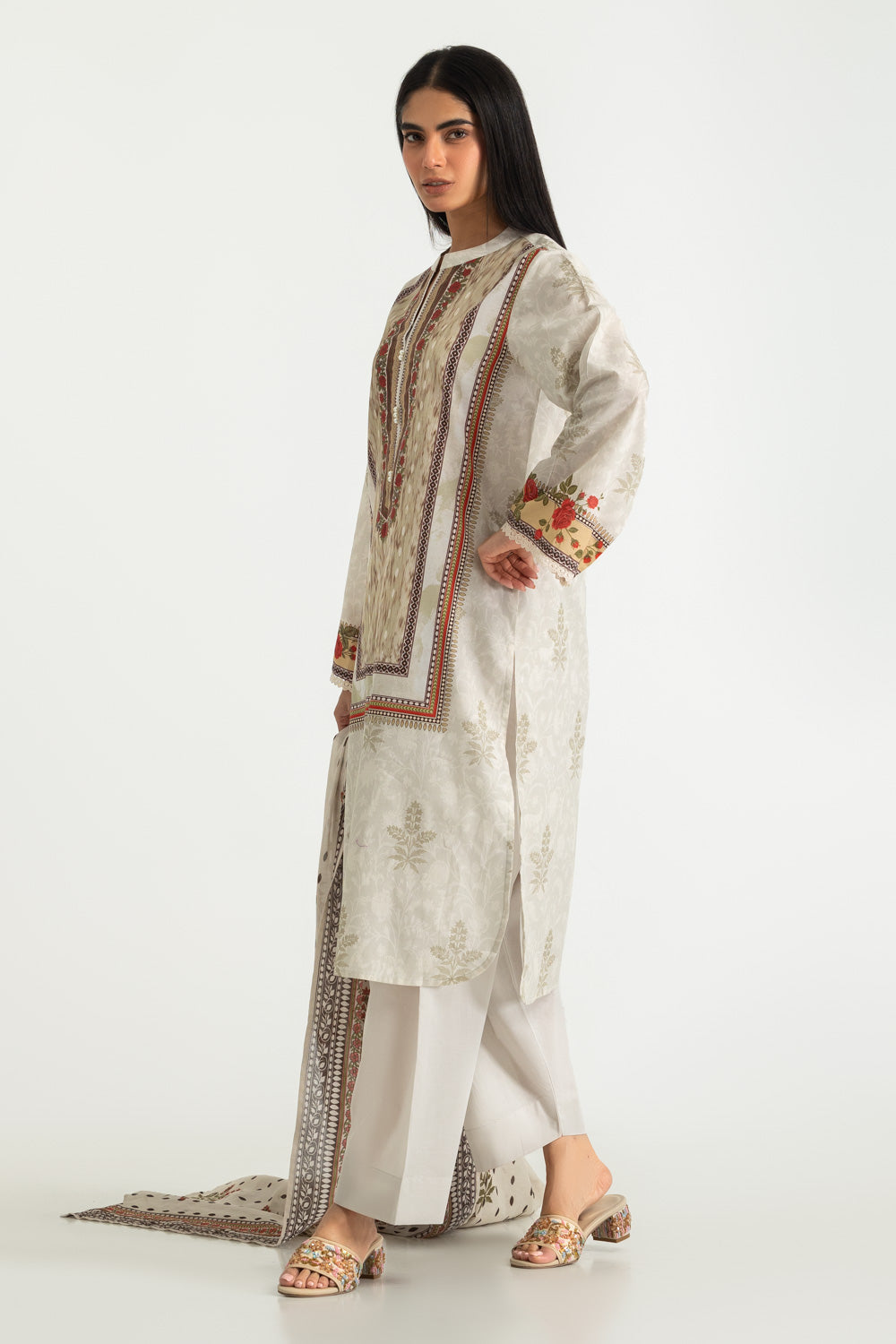 3PC Cotton Printed Suit