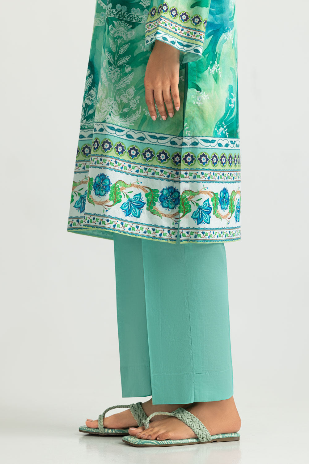 3PC Cotton Printed Suit