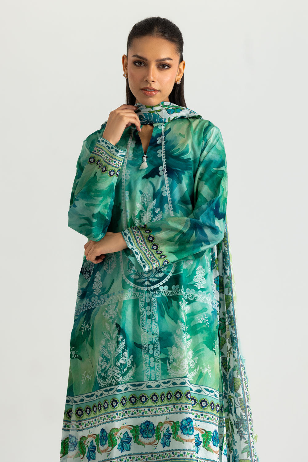 3PC Cotton Printed Suit