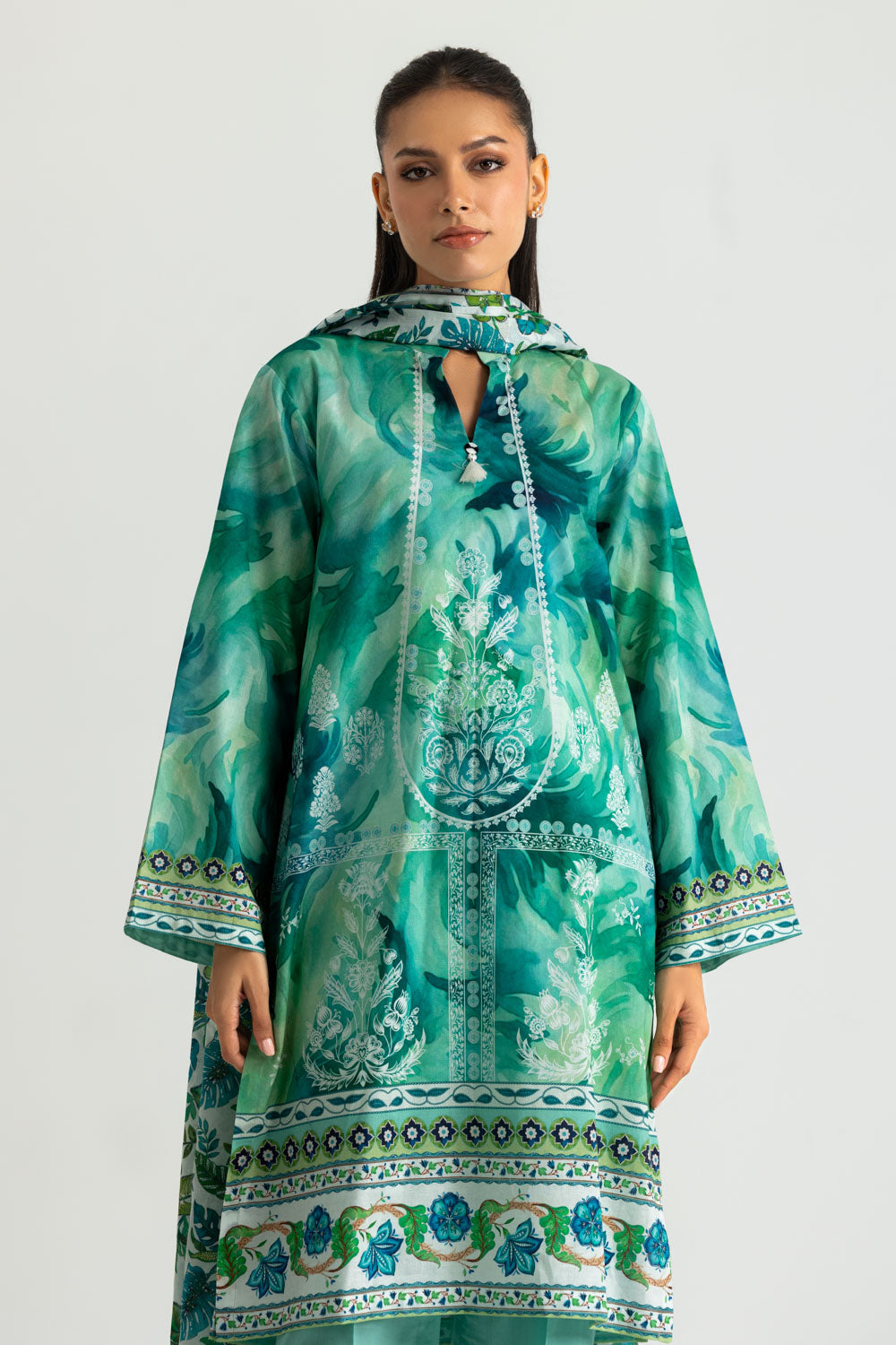 3PC Cotton Printed Suit