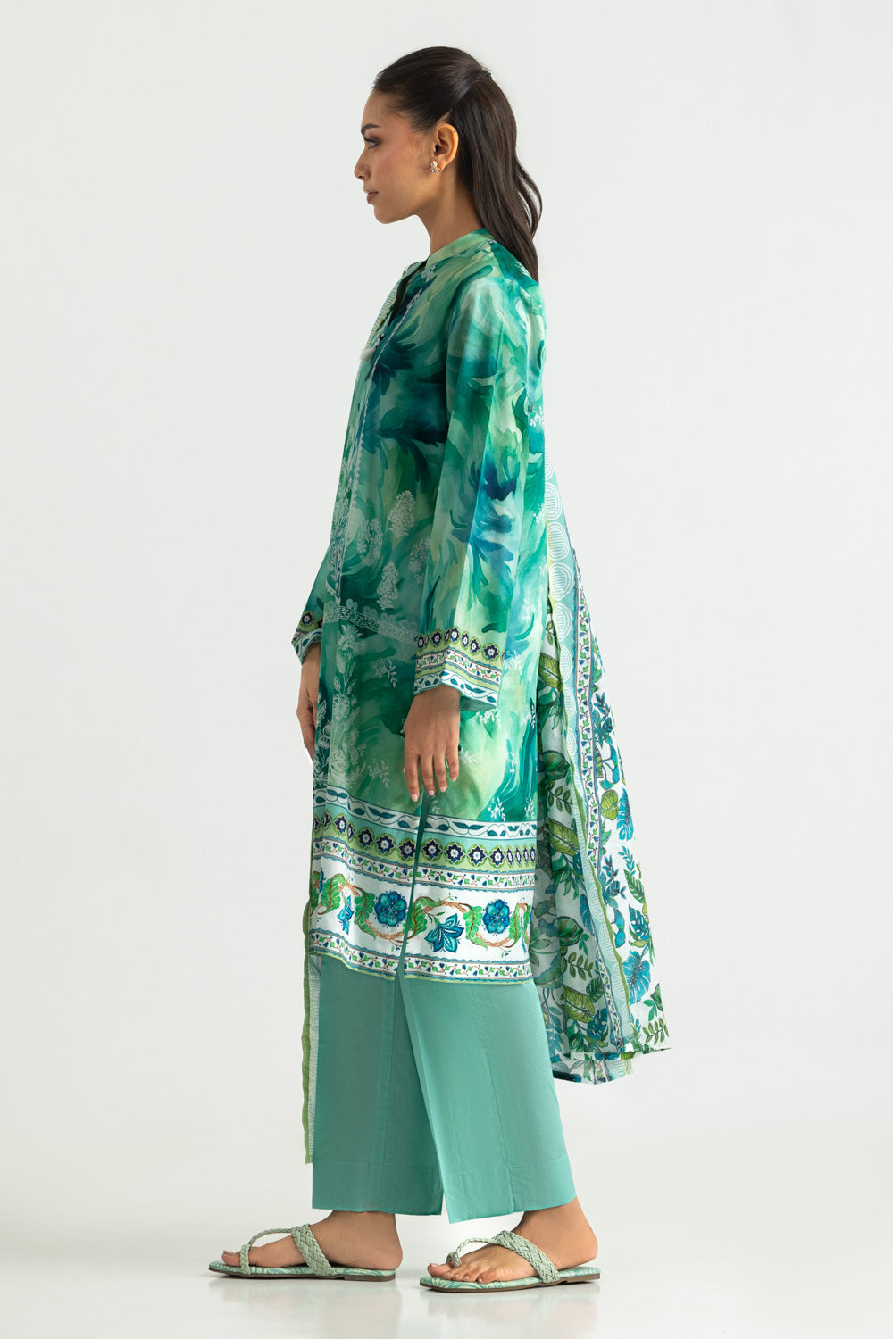 3PC Cotton Printed Suit