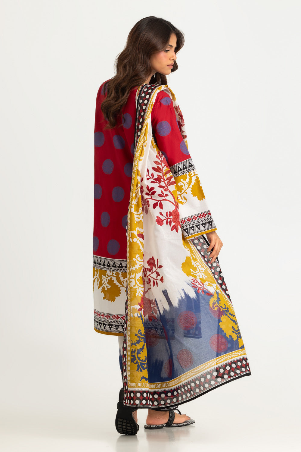 3PC Cotton Printed Suit