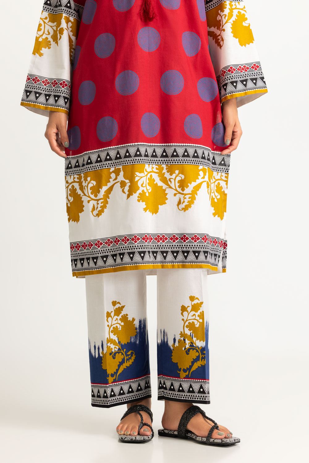 3PC Cotton Printed Suit