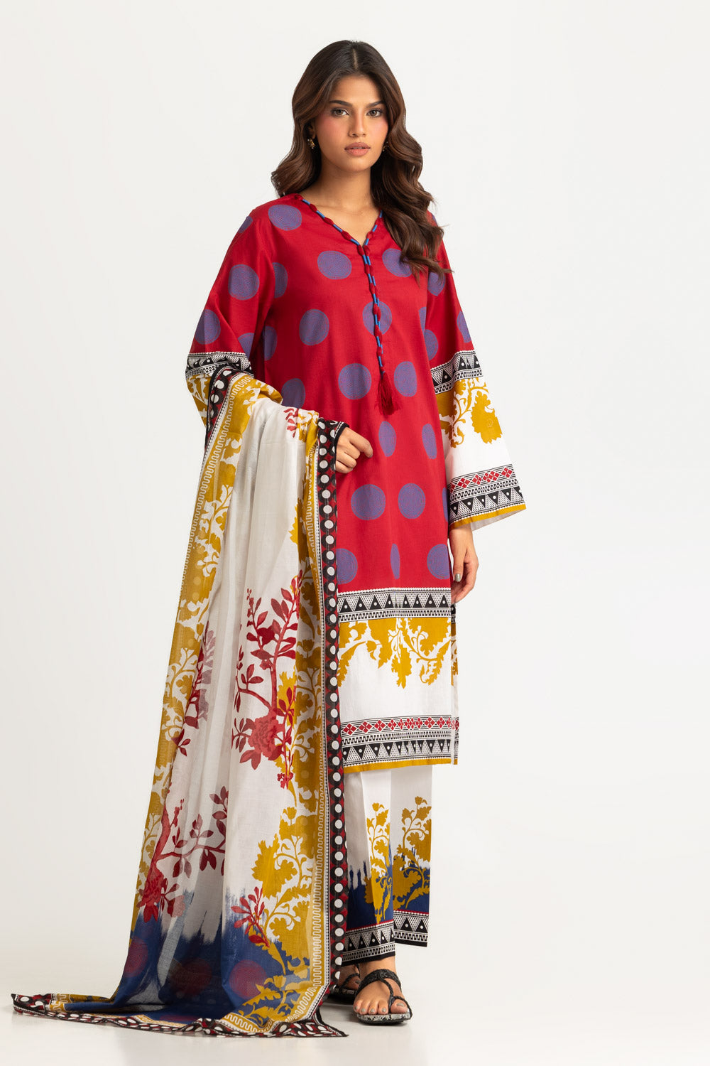 3PC Cotton Printed Suit