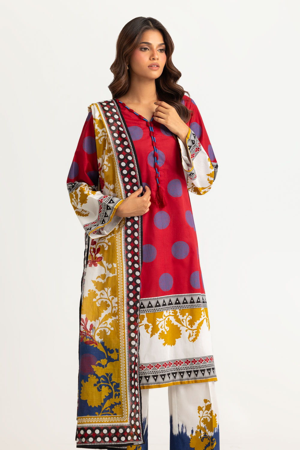 3PC Cotton Printed Suit