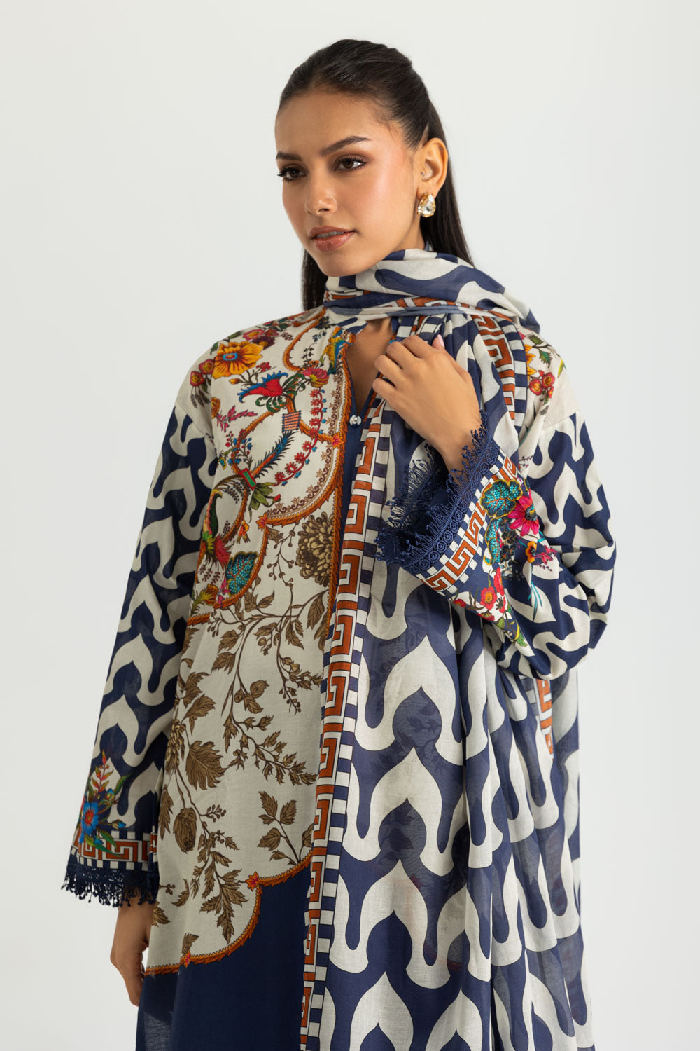 3PC Cotton Printed Suit