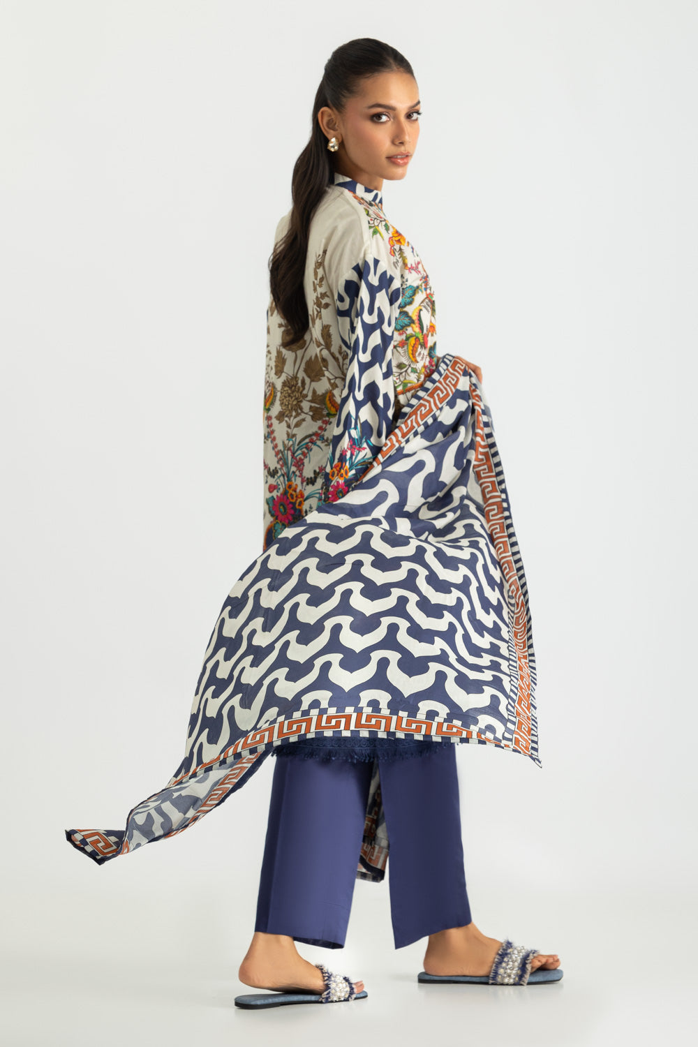 3PC Cotton Printed Suit
