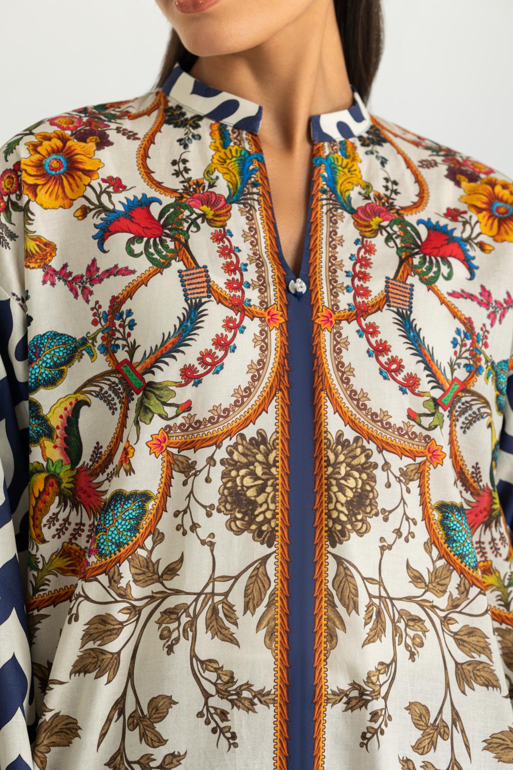 3PC Cotton Printed Suit