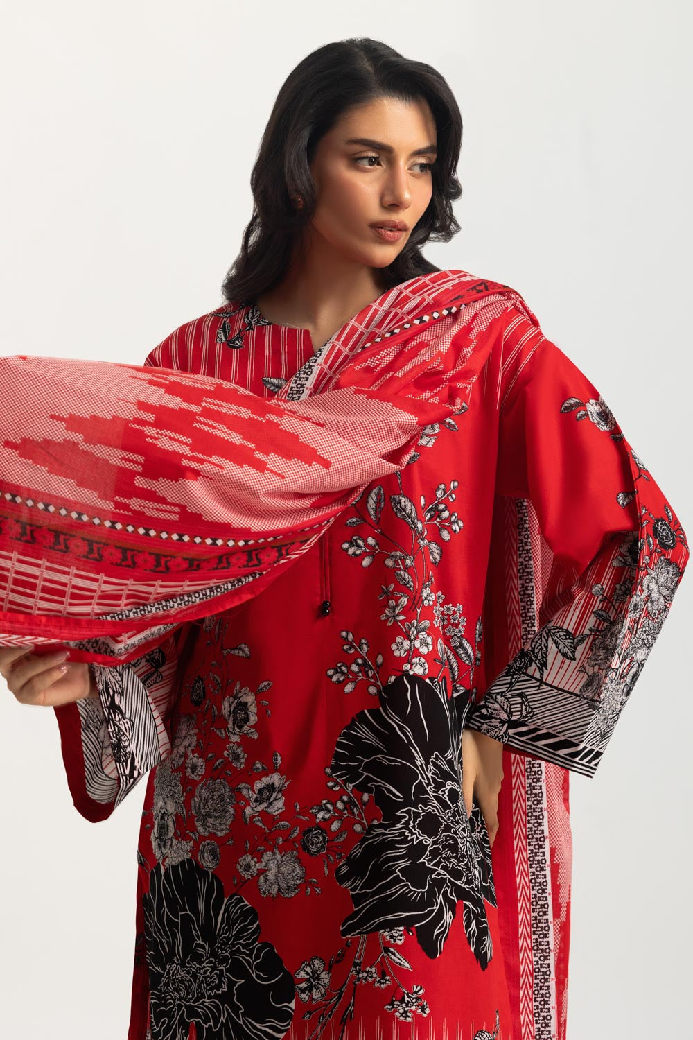 3PC Cotton Printed Suit
