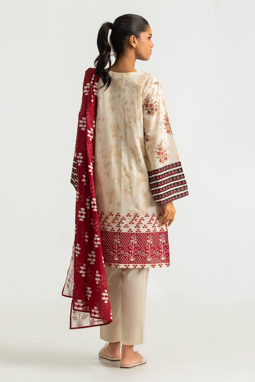 3PC Cotton Printed Suit