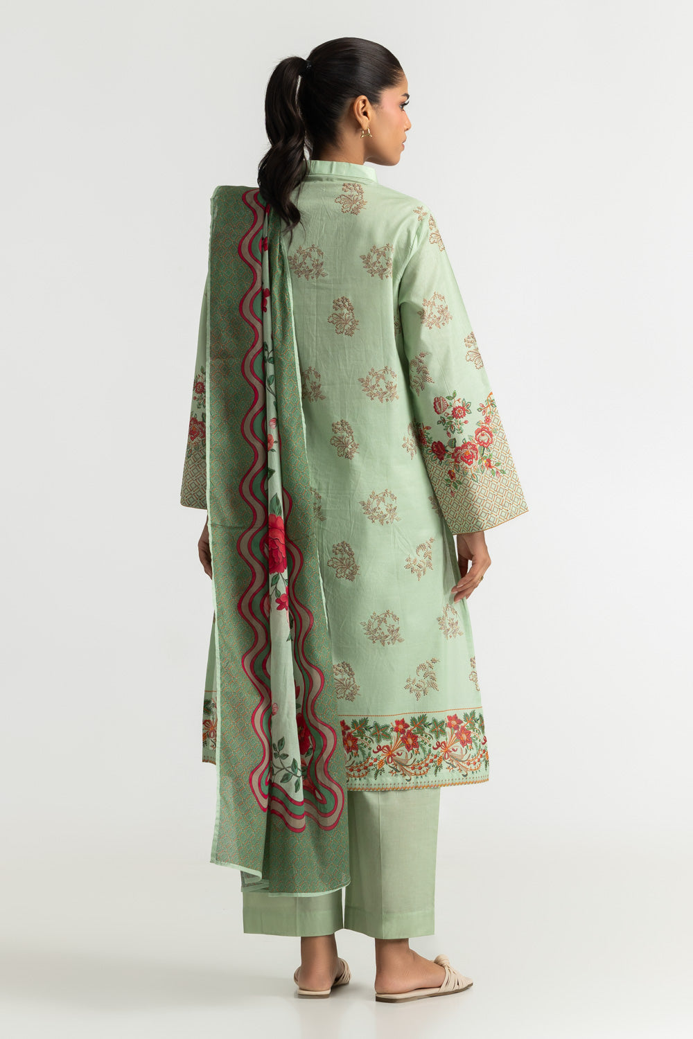 3PC Cotton Printed Suit