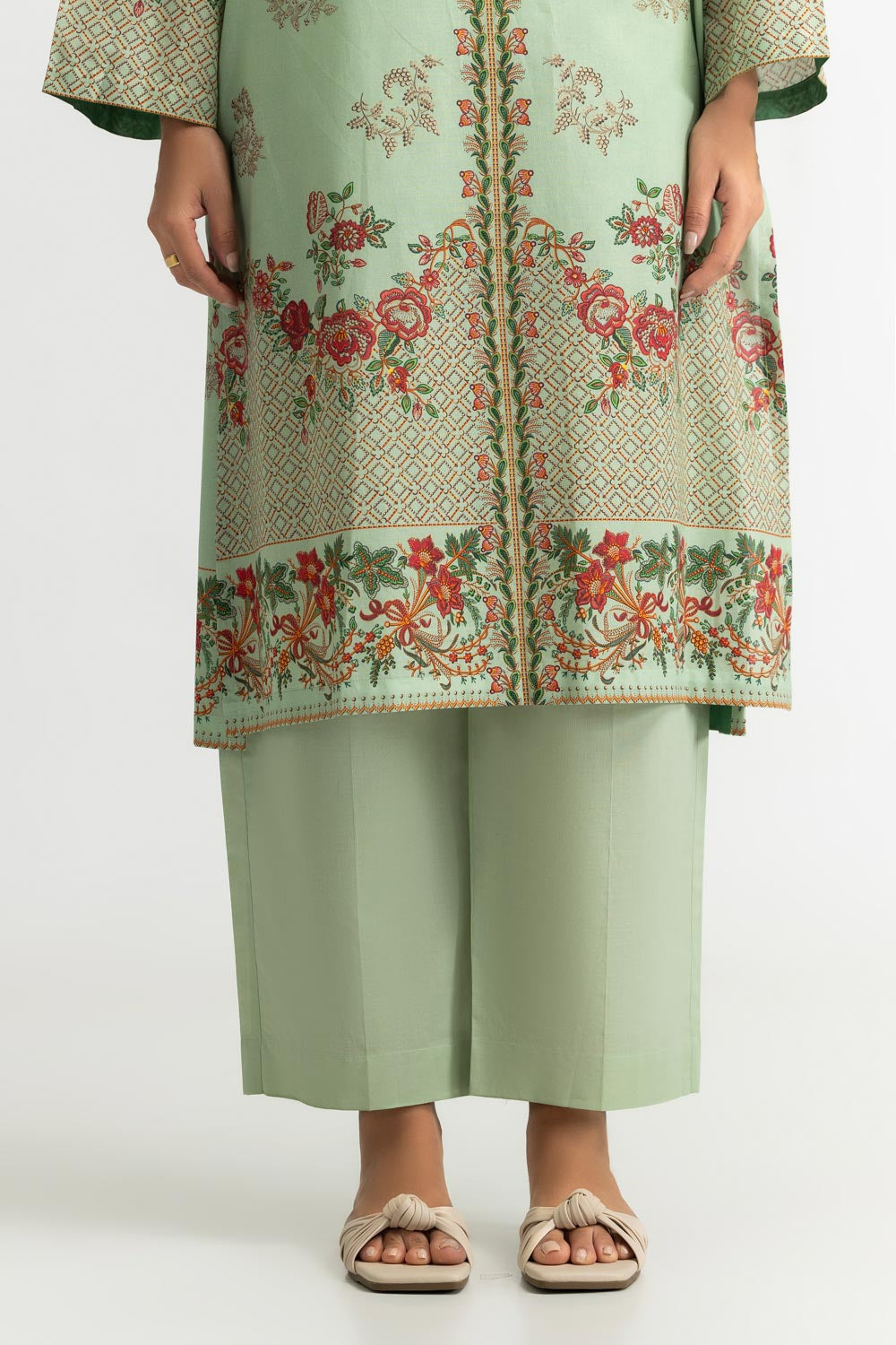 3PC Cotton Printed Suit