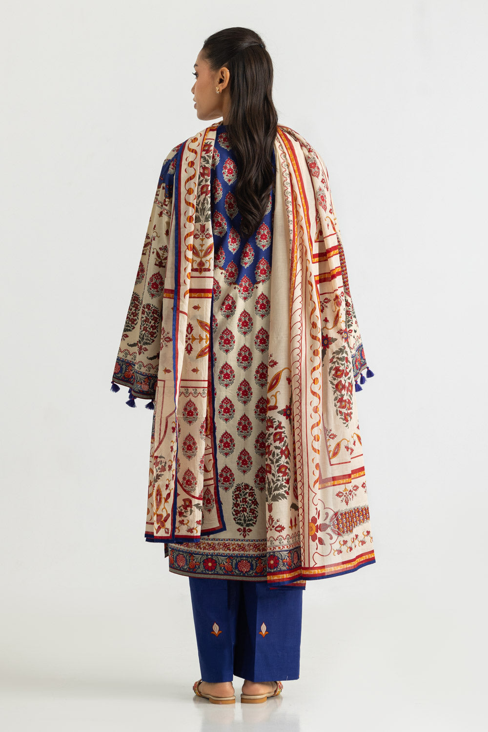 3PC Cotton Printed Suit