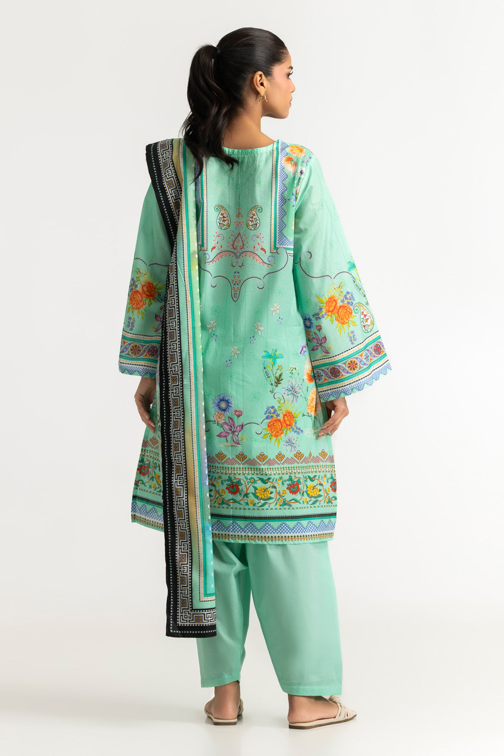 3PC Cotton Printed Suit