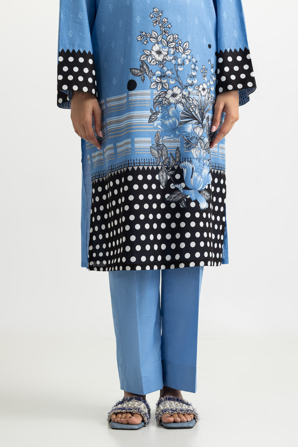 3PC Cotton Printed Suit