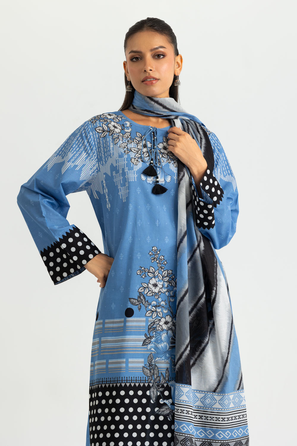 3PC Cotton Printed Suit