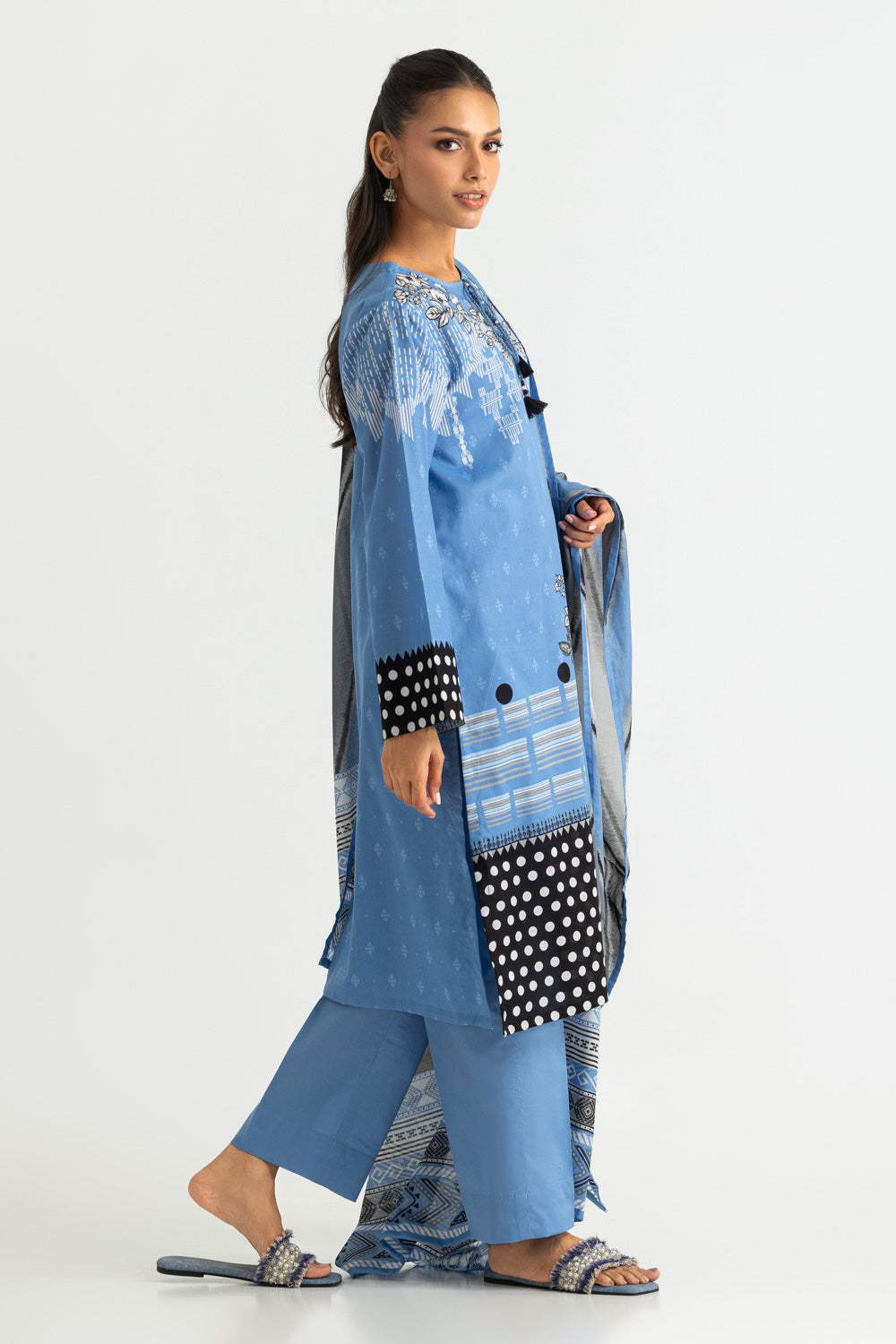 3PC Cotton Printed Suit