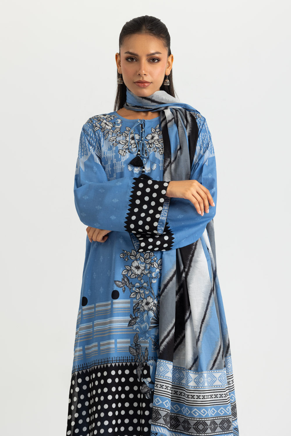 3PC Cotton Printed Suit