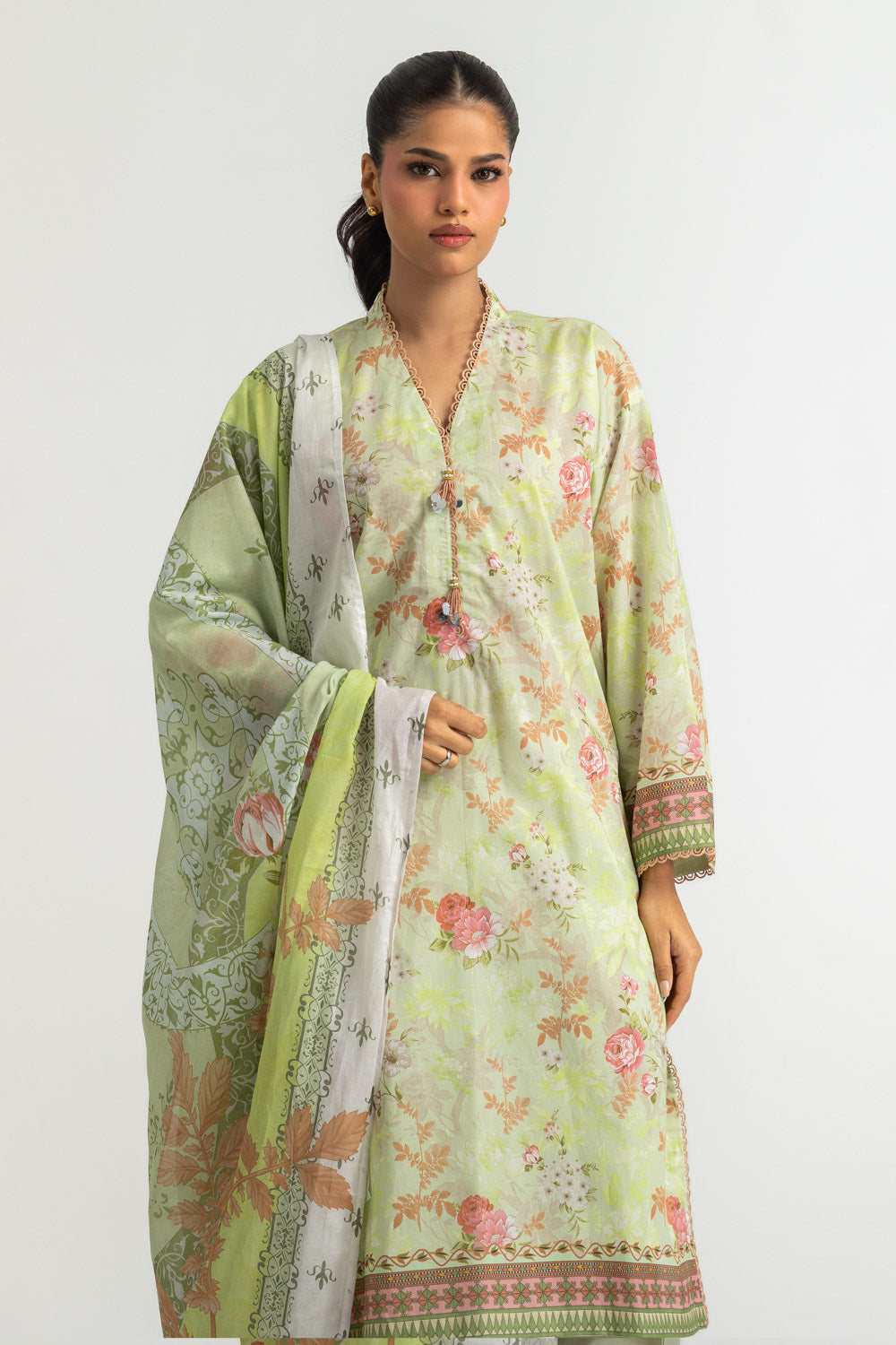 3PC Cotton Printed Suit