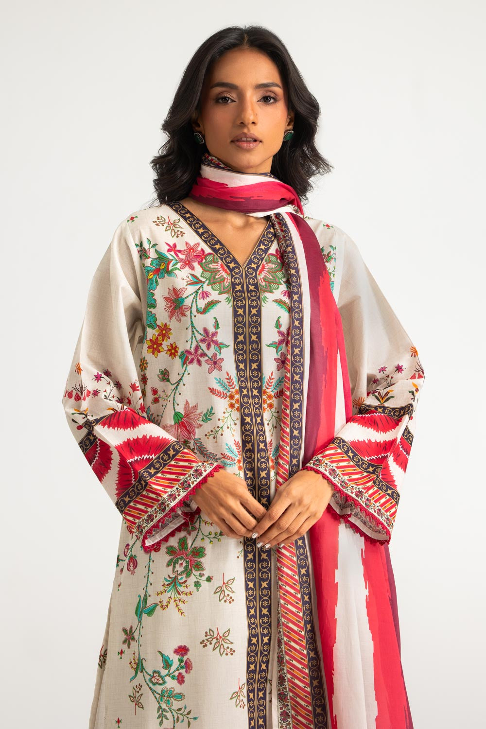 3PC Cotton Printed Suit