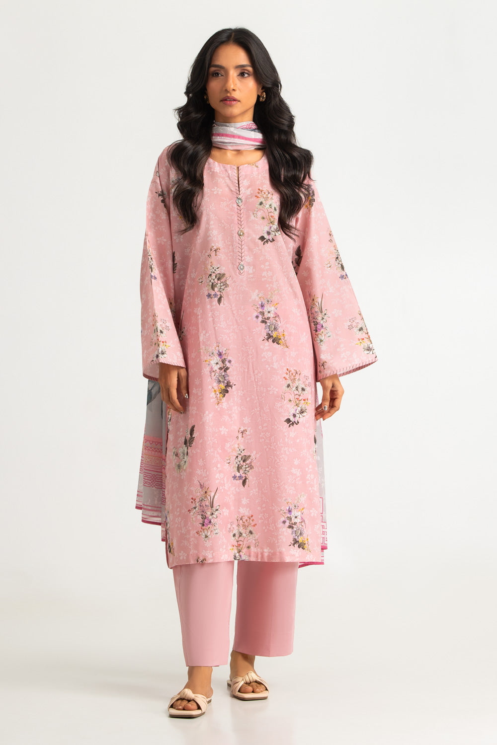 3PC Cotton Printed Suit