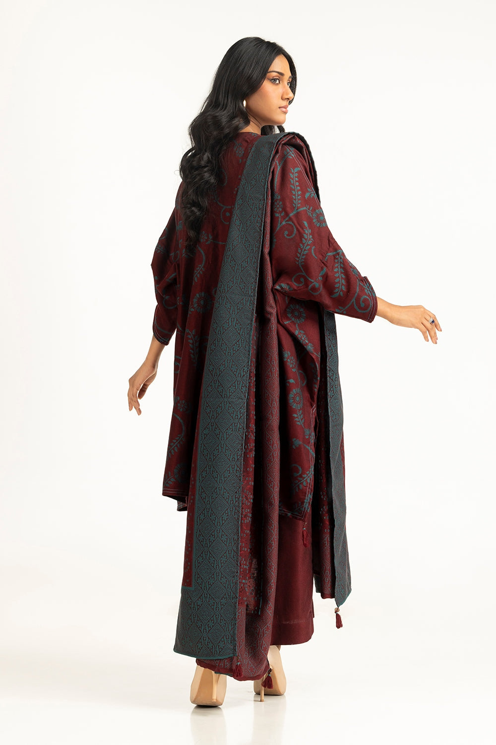3PC Cotton Viscose Jacquard Suit