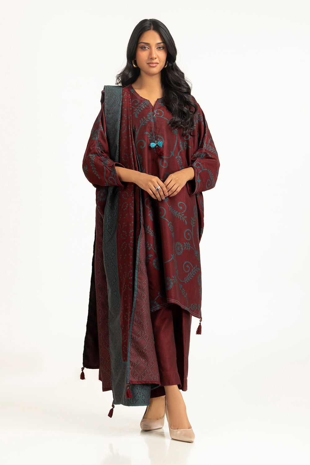 3PC Cotton Viscose Jacquard Suit