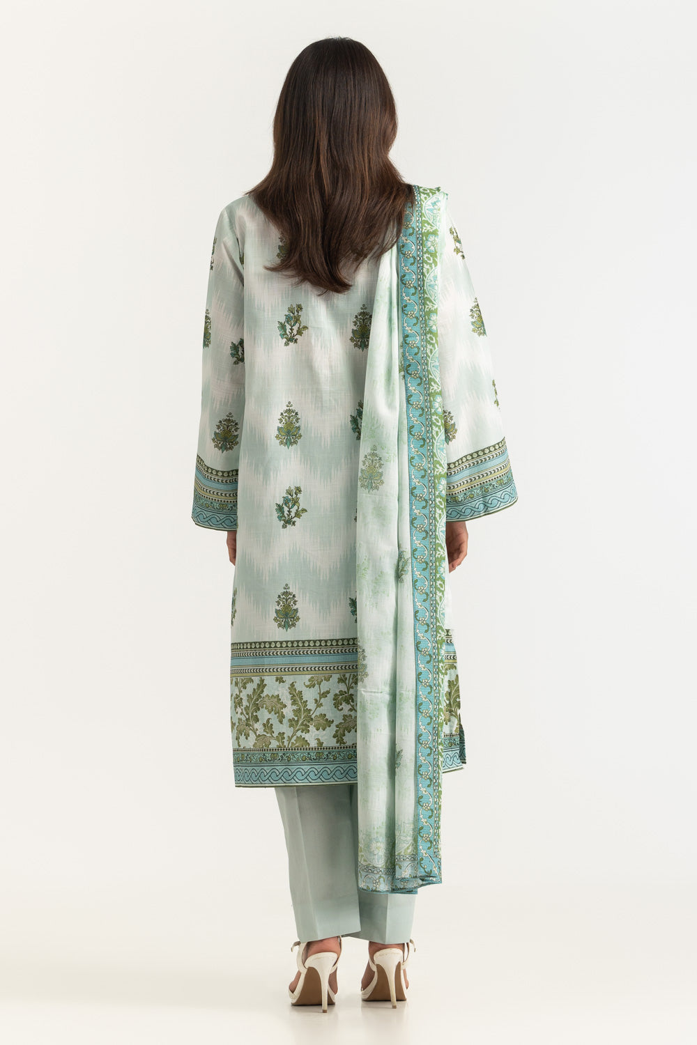 3Pc Cross Hatch Printed Suit
