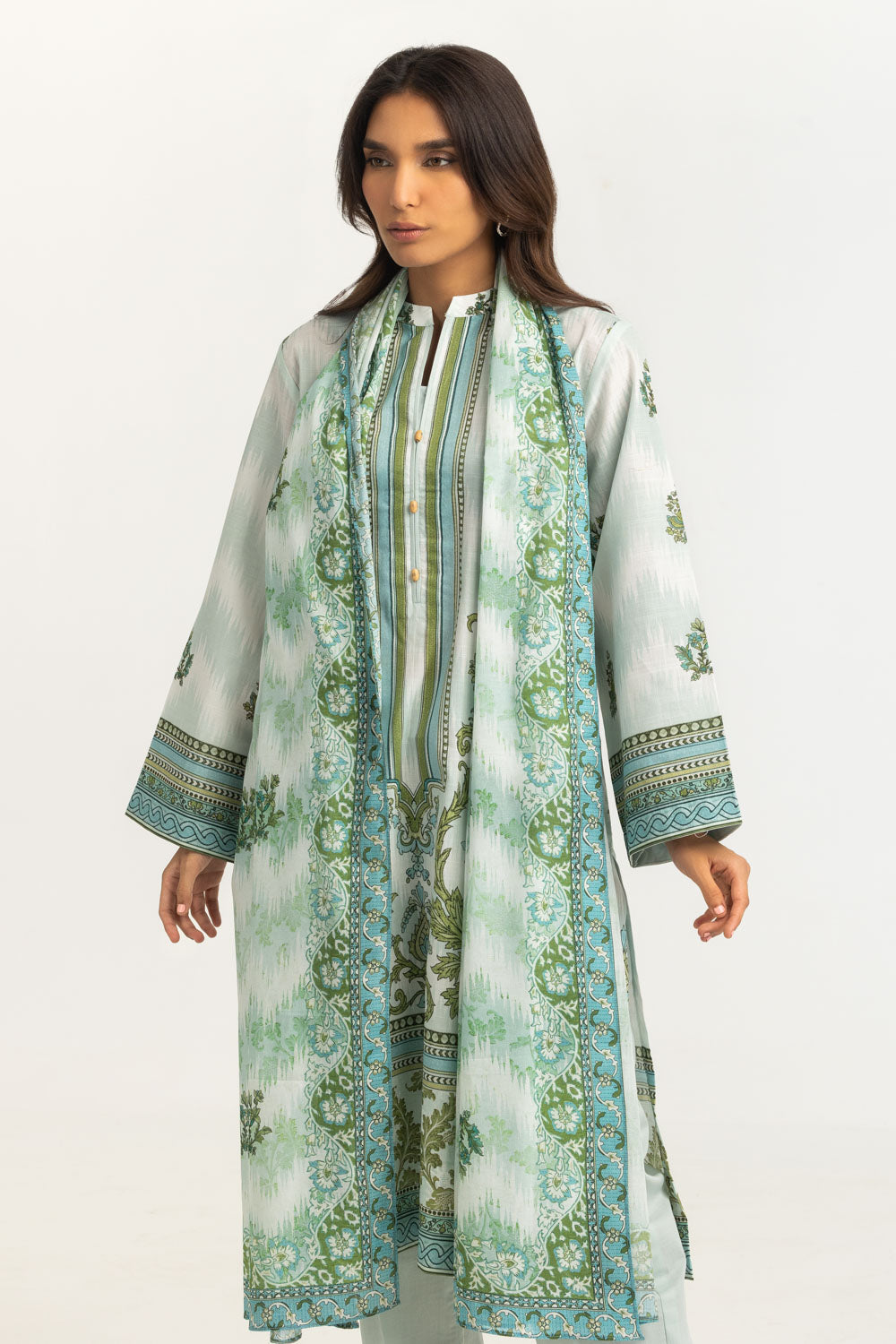 3Pc Cross Hatch Printed Suit