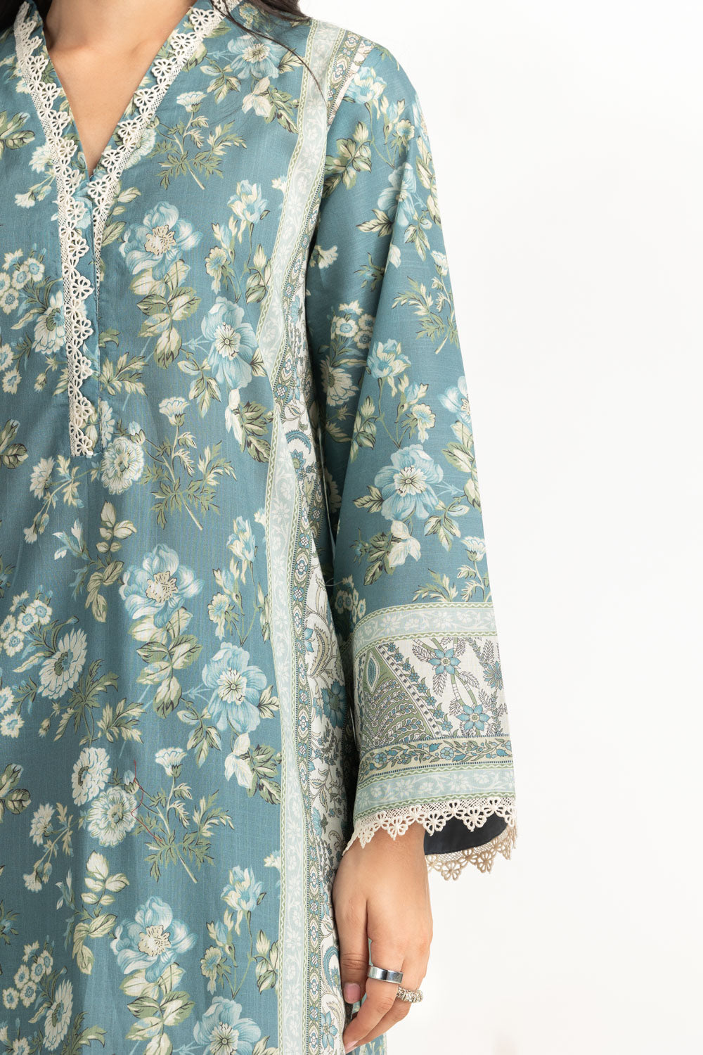 3Pc Cross Hatch Printed Suit