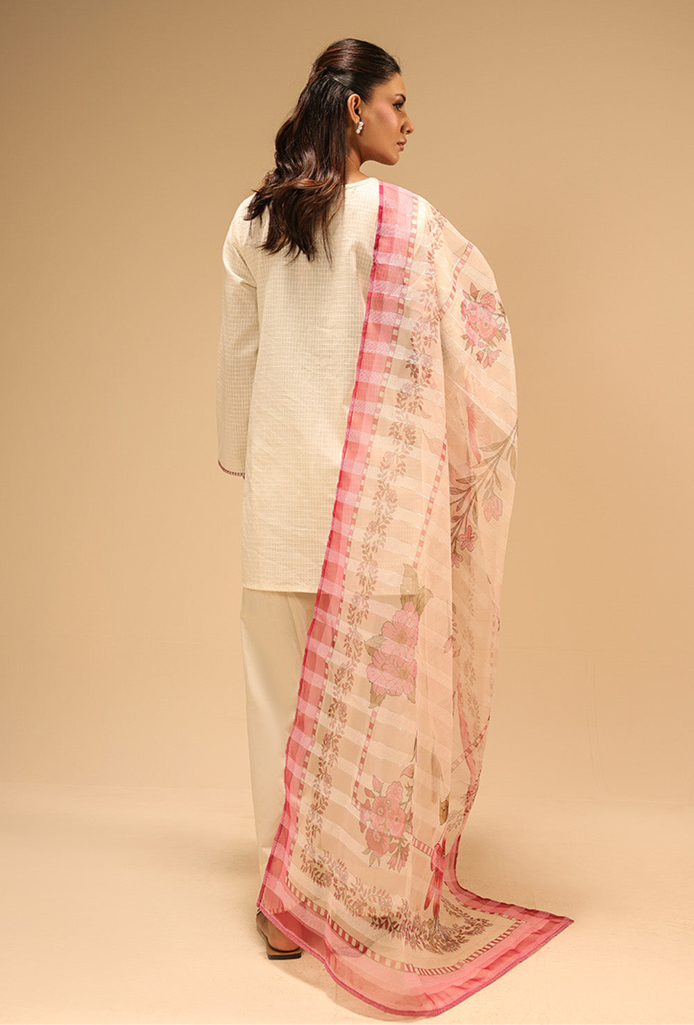 3Pc Dobby Embroidered Suit
