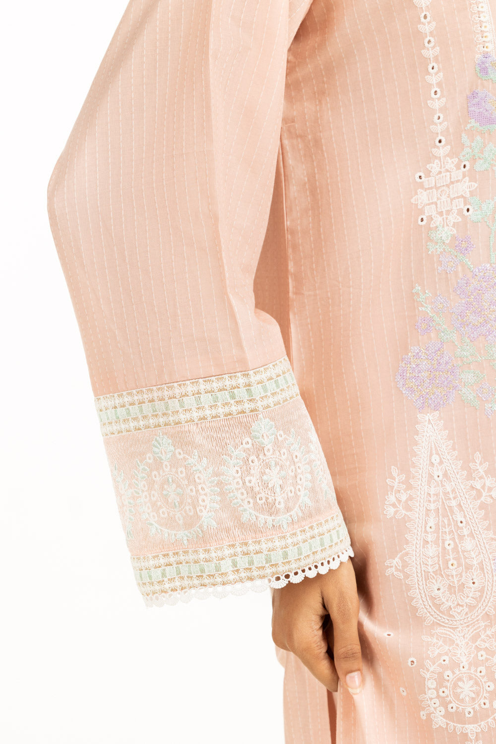3Pc Dobby Embroidered Suit