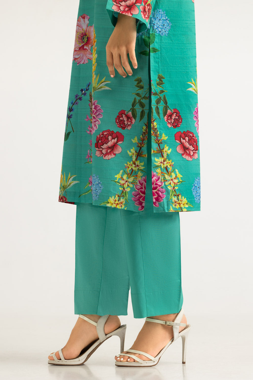 3Pc Dobby Printed Suit