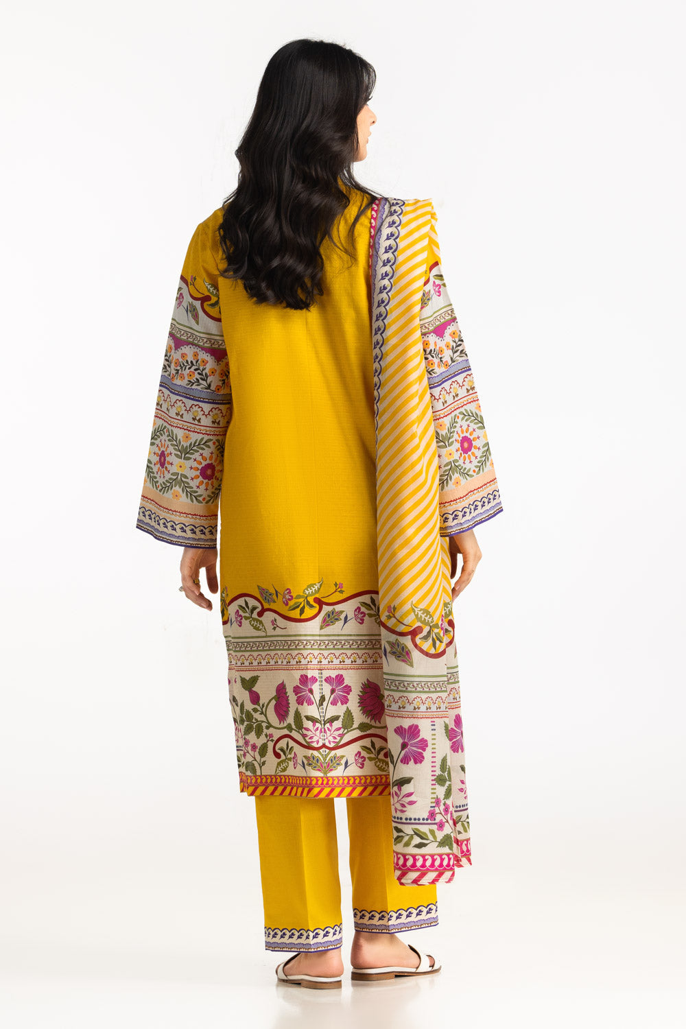 3Pc Dobby Printed Suit