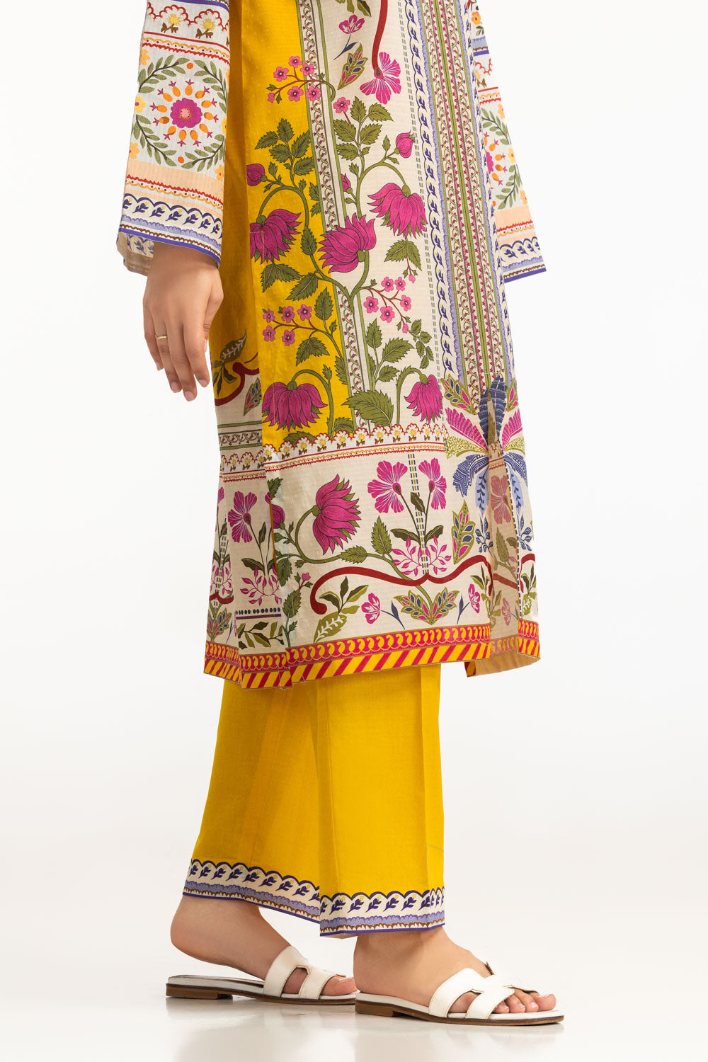 3Pc Dobby Printed Suit