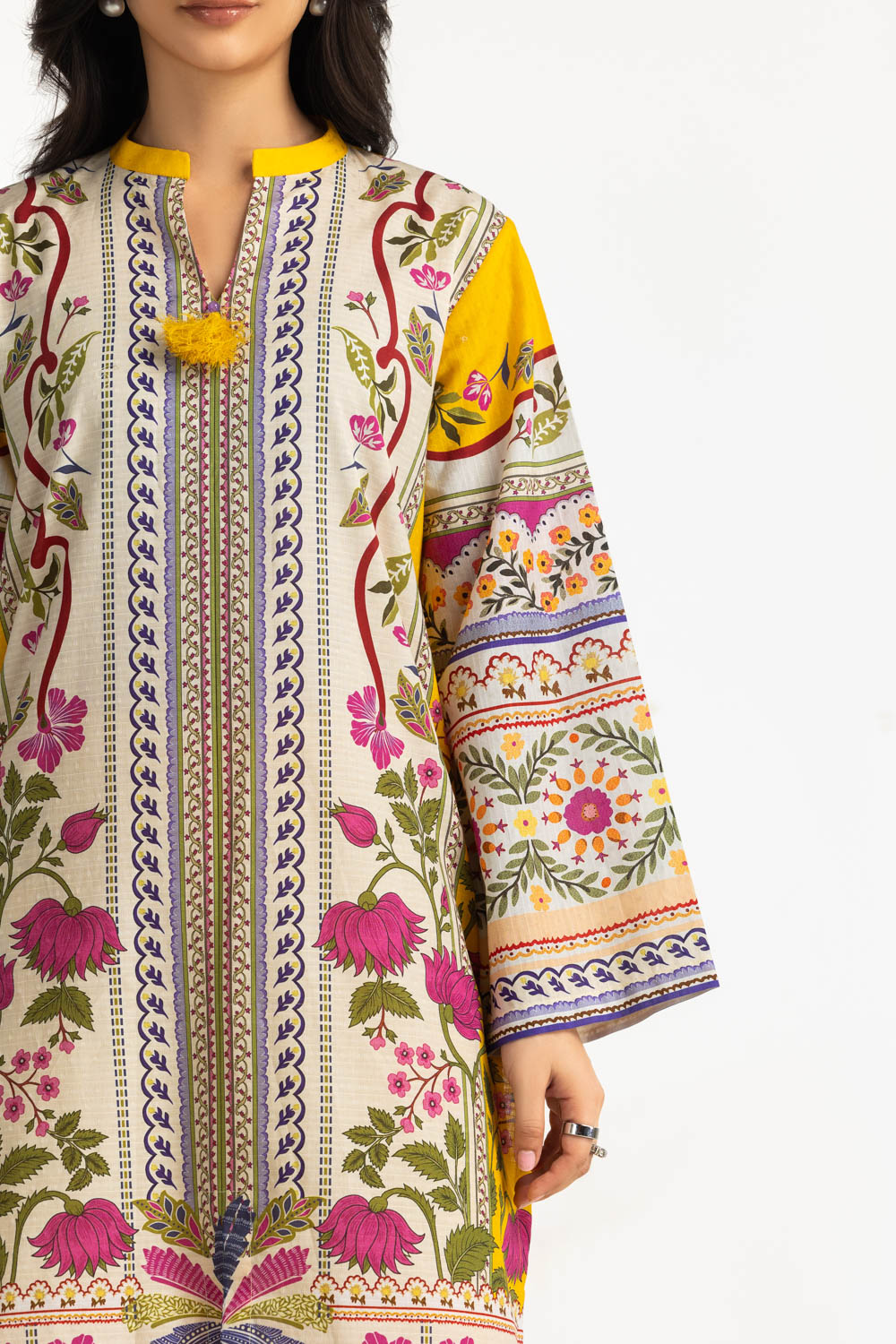 3Pc Dobby Printed Suit