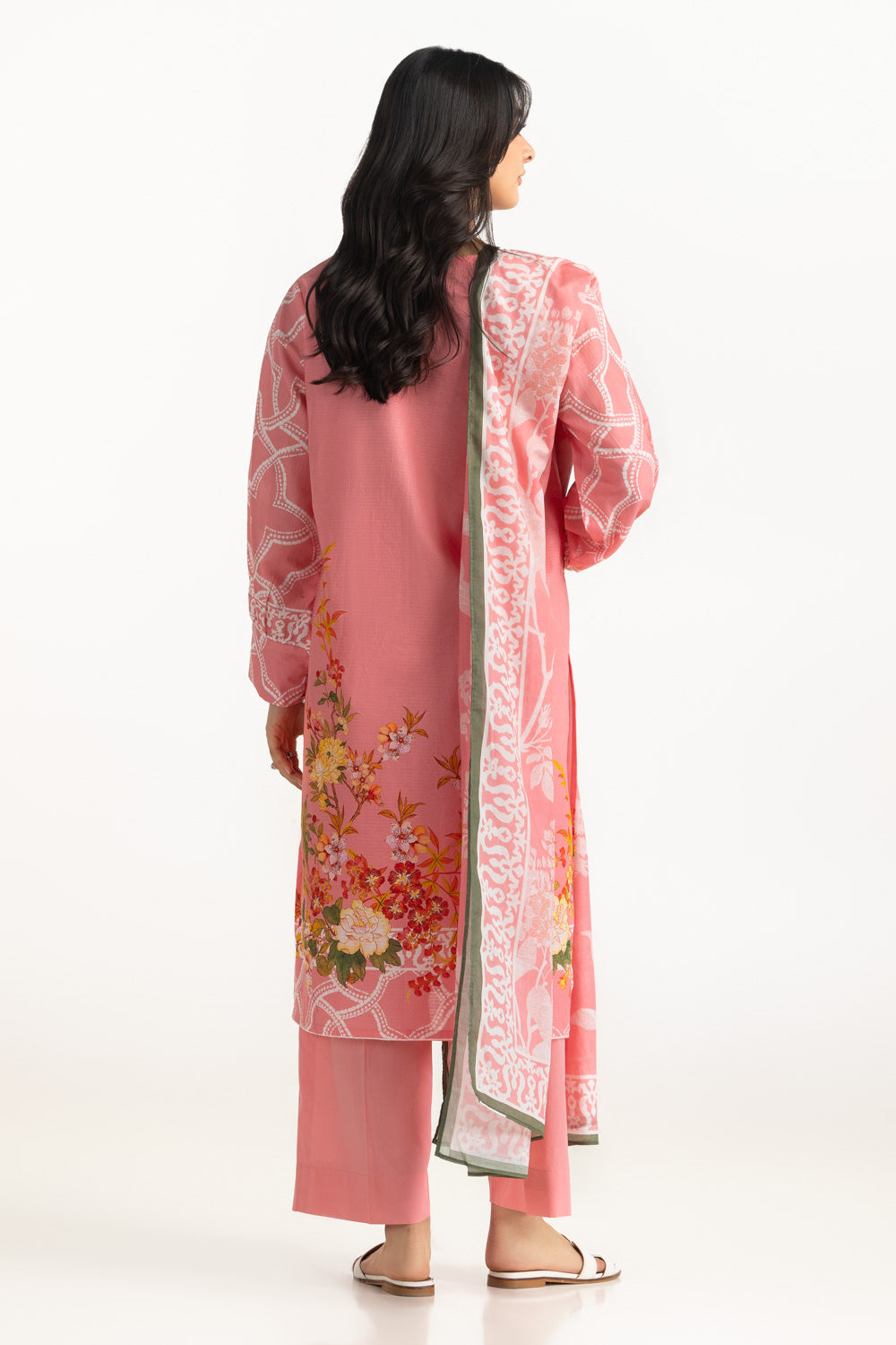 3Pc Dobby Printed Suit