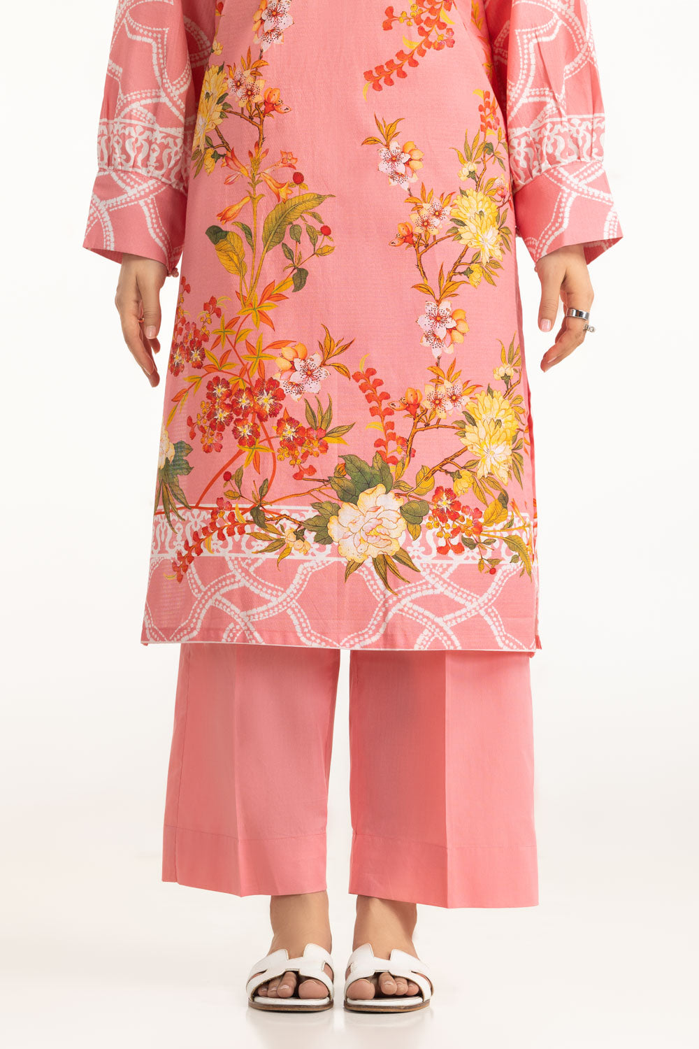 3Pc Dobby Printed Suit