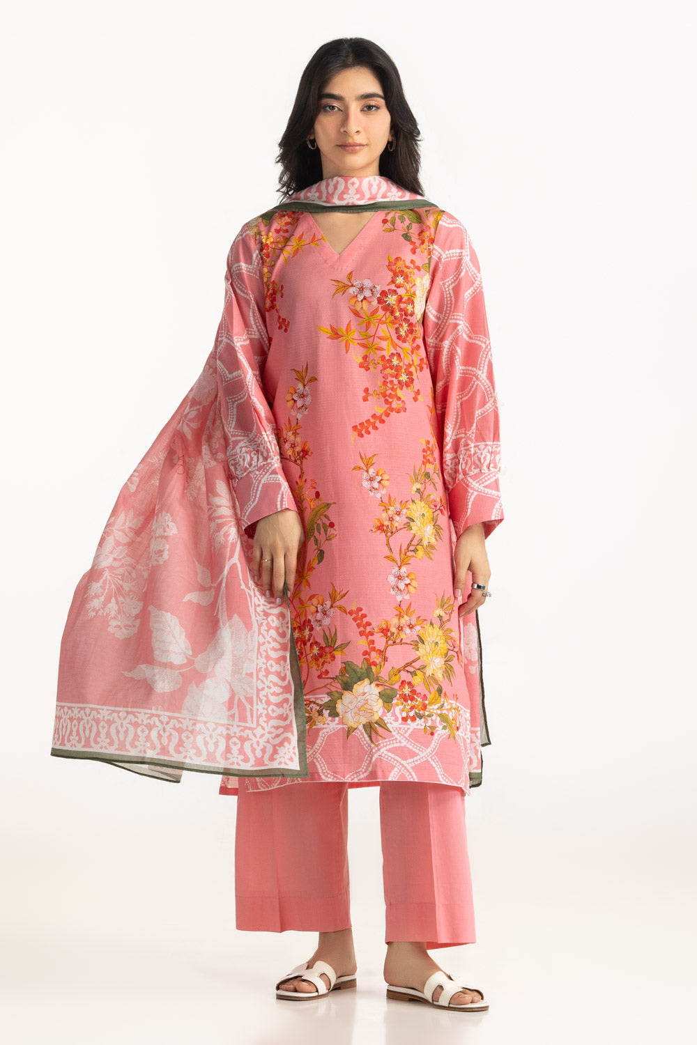 3PC Dobby Printed Suit