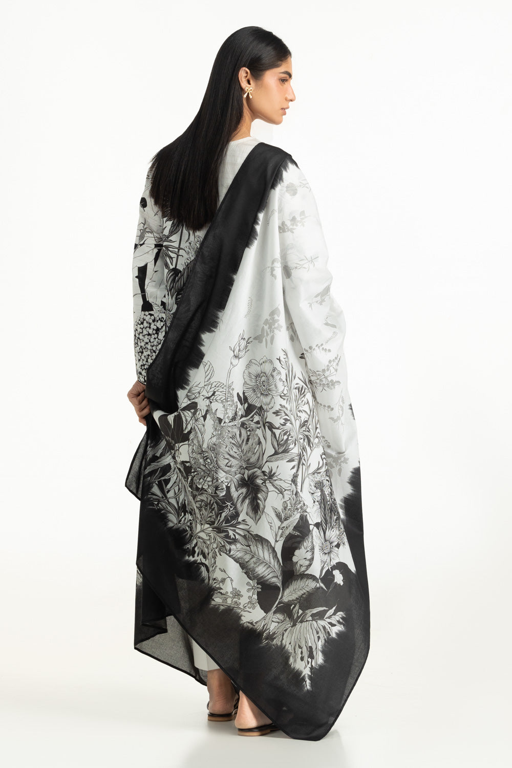 3Pc Dobby Printed Suit