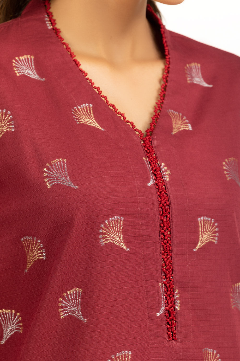3Pc Doria Lawn Jacquard Suit