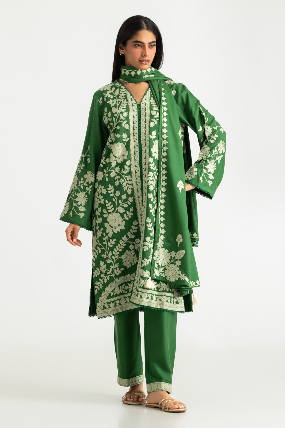 3PC Pashmina Embroidered Suit