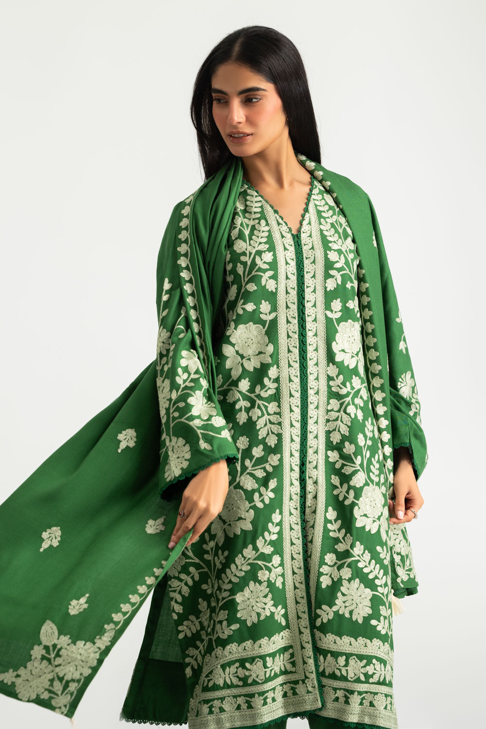 3PC Pashmina Embroidered Suit