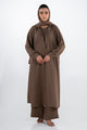 3PC Georgette Slub Abaya And Trouser With Scarf