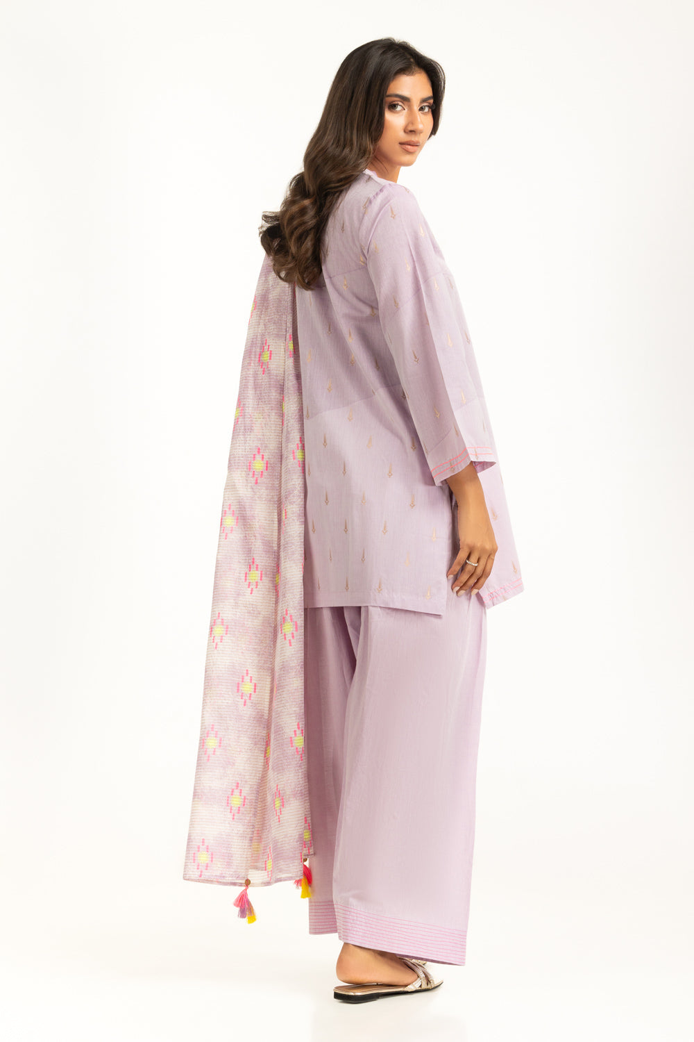 3Pc Jacquard Embroidered Suit