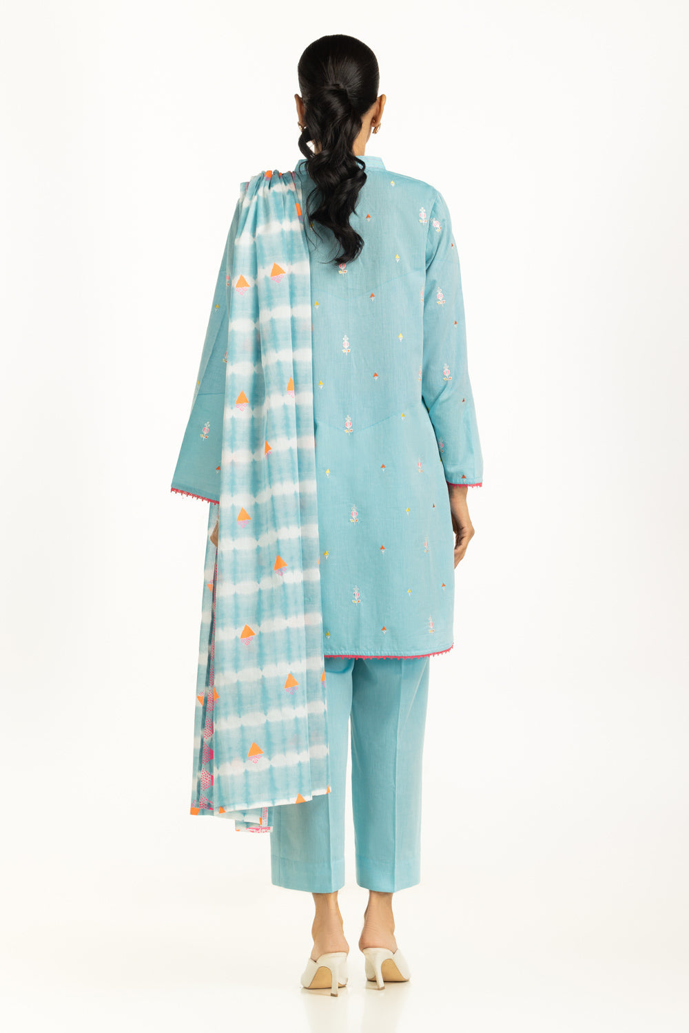 3Pc Jacquard Embroidered Suit