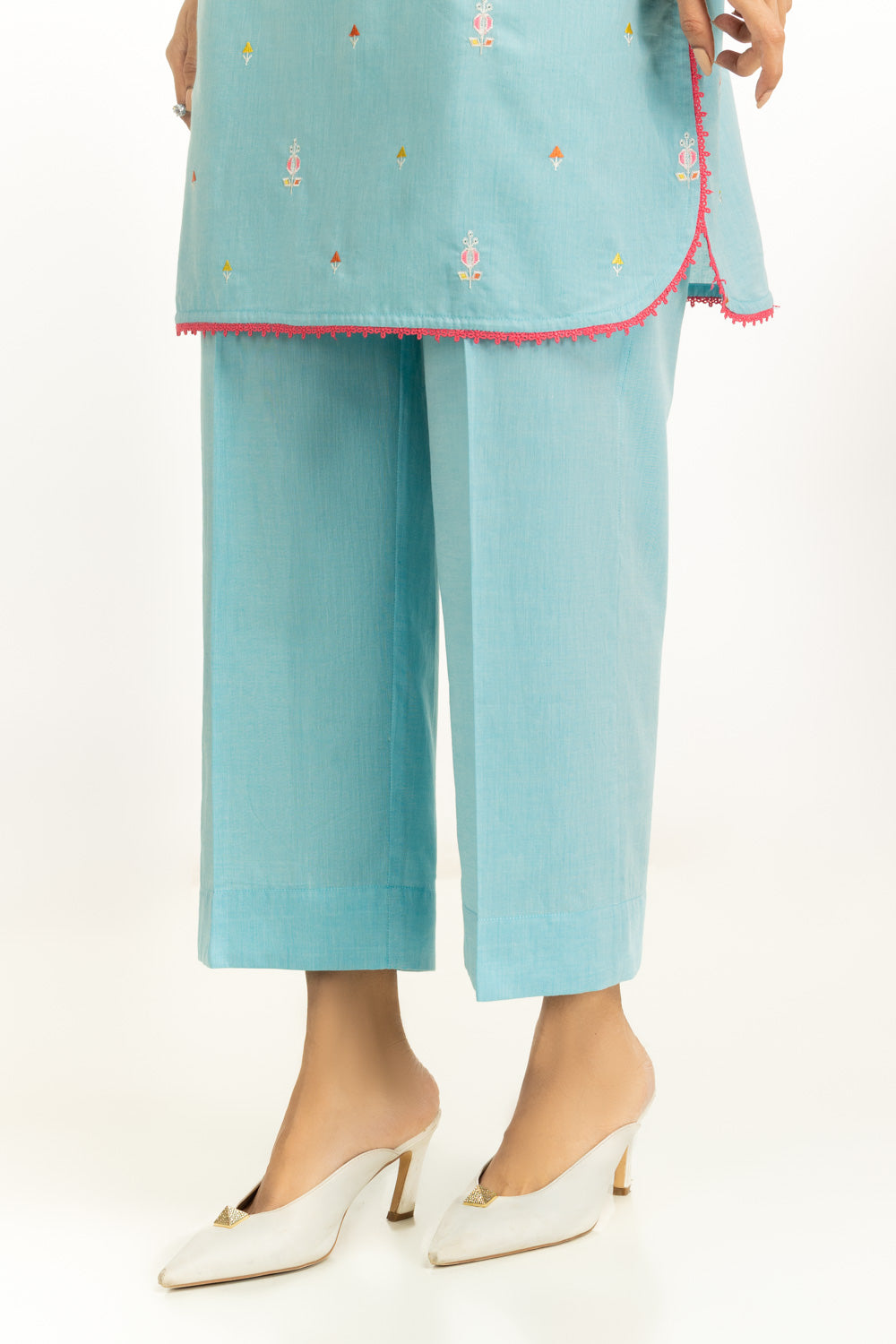 3Pc Jacquard Embroidered Suit