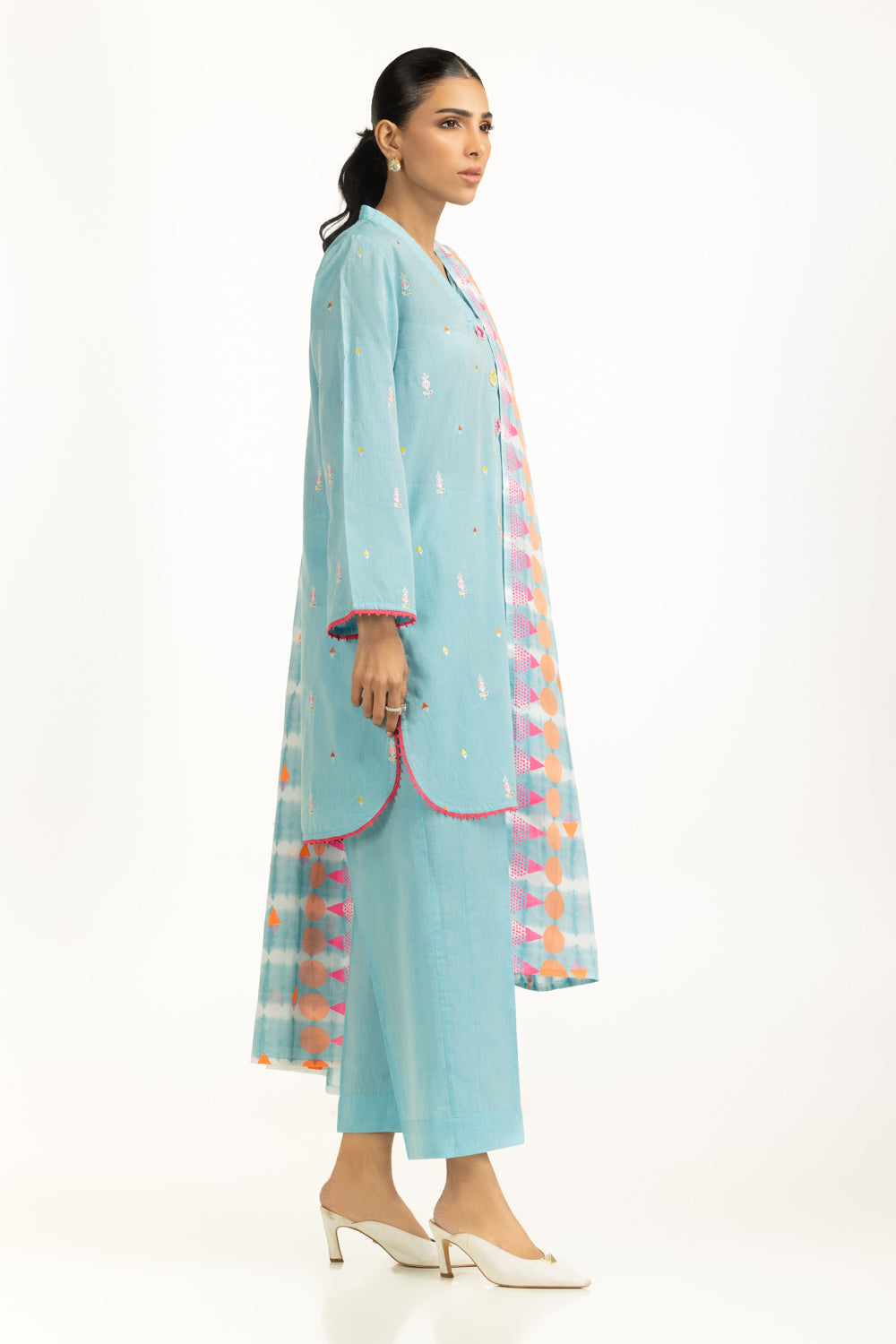 3Pc Jacquard Embroidered Suit