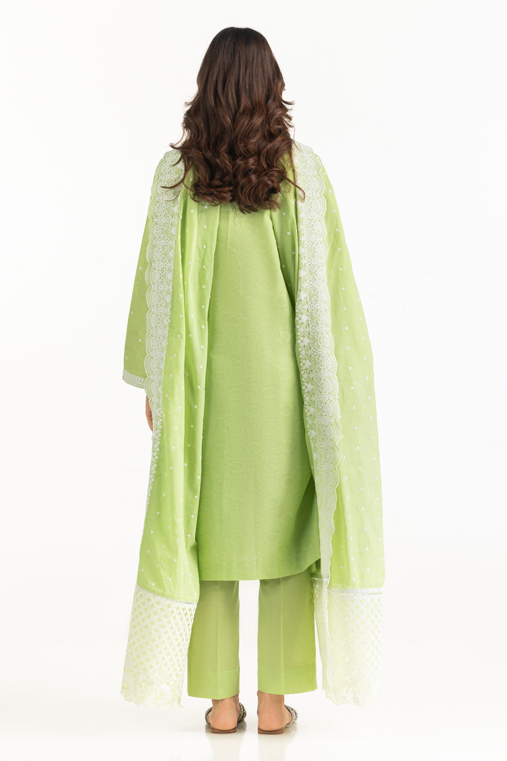 3Pc Jacquard Embroidered Suit